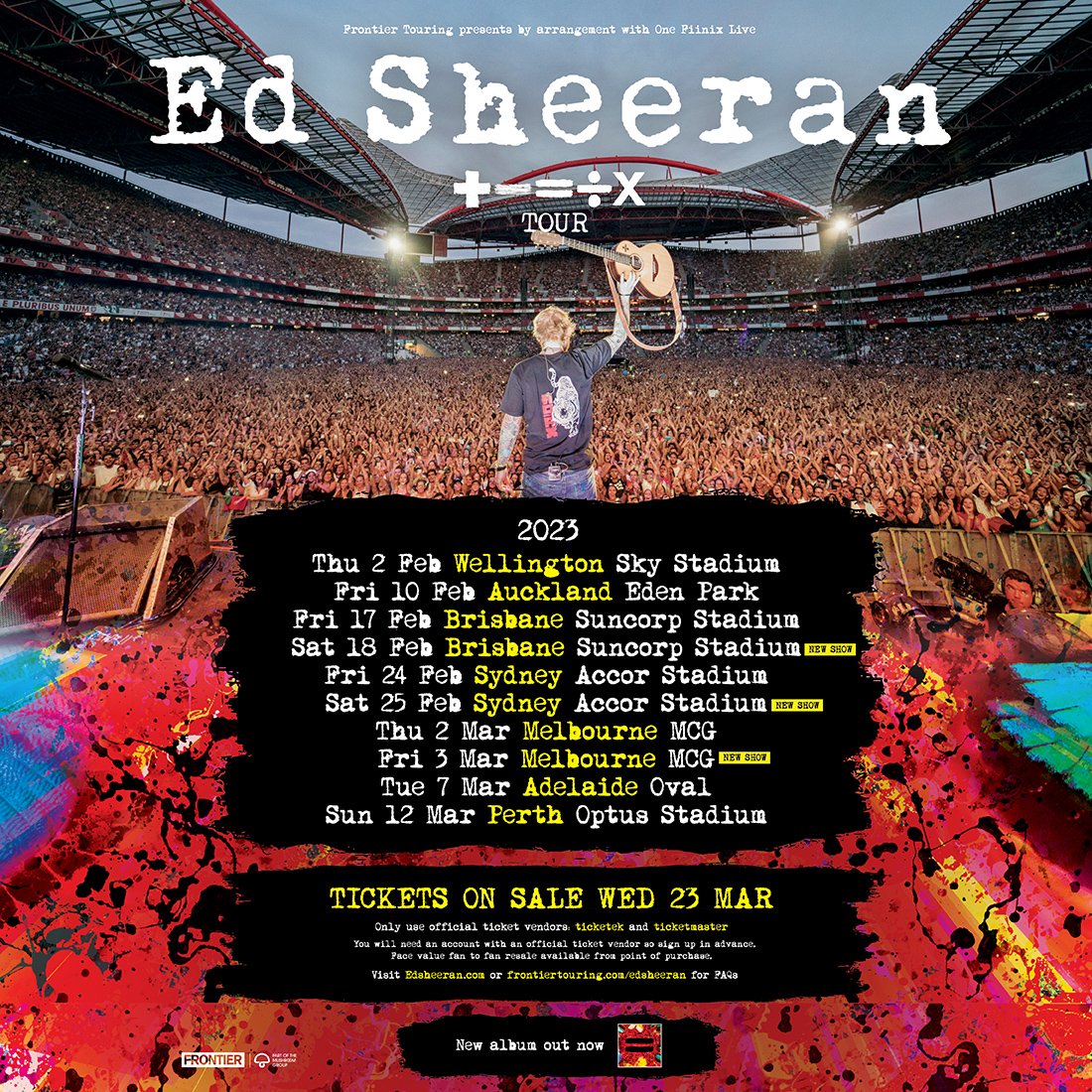 ed sheeran tour dates 2023 australia